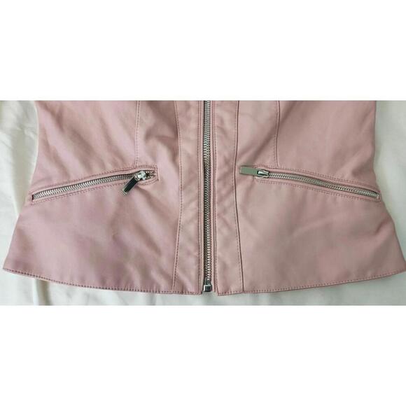 NY&C Pink Women's Faux Leather Biker Jacket Size XS NWT - Picture 9 of 11